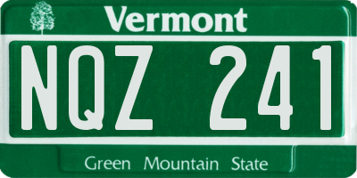 VT license plate NQZ241