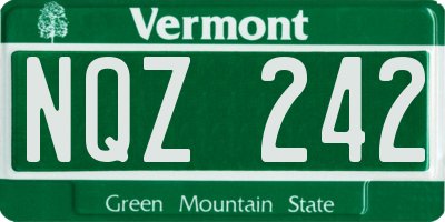 VT license plate NQZ242