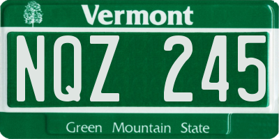 VT license plate NQZ245