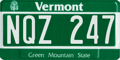 VT license plate NQZ247