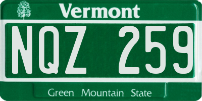 VT license plate NQZ259