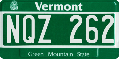 VT license plate NQZ262