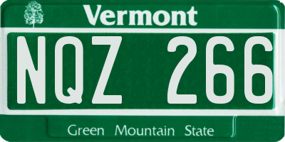 VT license plate NQZ266