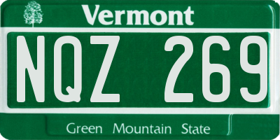 VT license plate NQZ269