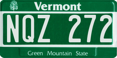 VT license plate NQZ272