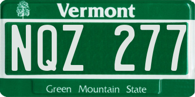 VT license plate NQZ277