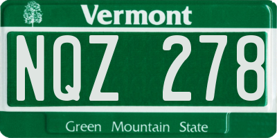 VT license plate NQZ278