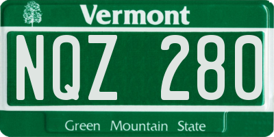 VT license plate NQZ280