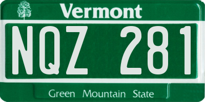 VT license plate NQZ281