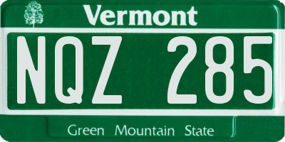 VT license plate NQZ285
