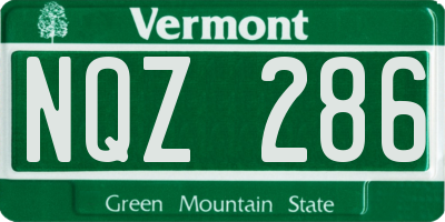 VT license plate NQZ286