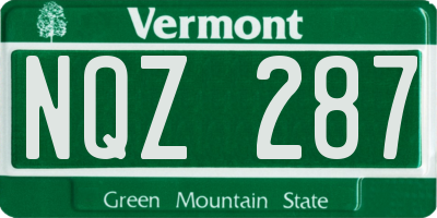 VT license plate NQZ287