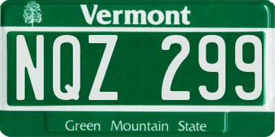 VT license plate NQZ299