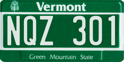 VT license plate NQZ301