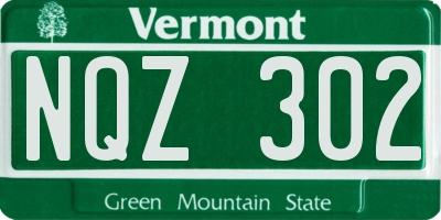 VT license plate NQZ302