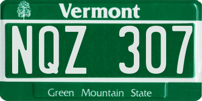 VT license plate NQZ307
