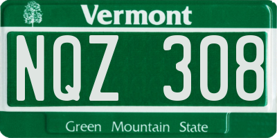 VT license plate NQZ308