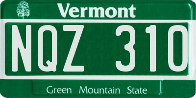VT license plate NQZ310
