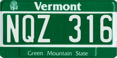 VT license plate NQZ316