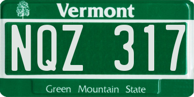 VT license plate NQZ317