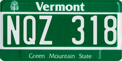VT license plate NQZ318