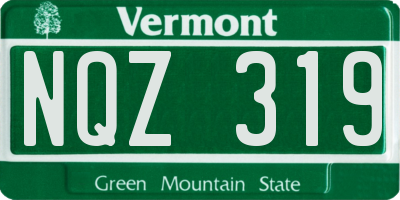 VT license plate NQZ319