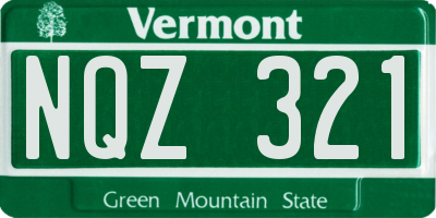 VT license plate NQZ321