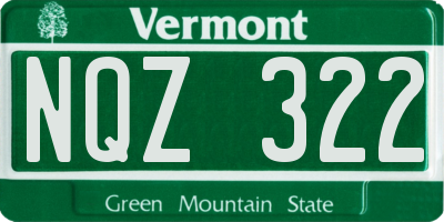 VT license plate NQZ322