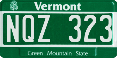 VT license plate NQZ323