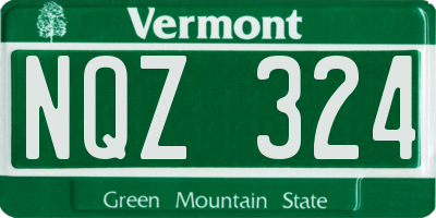VT license plate NQZ324