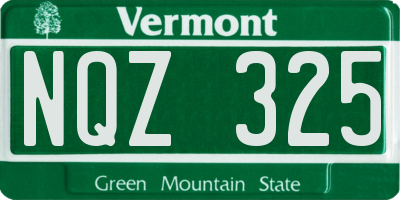 VT license plate NQZ325
