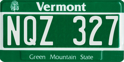 VT license plate NQZ327