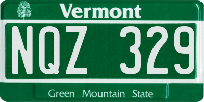 VT license plate NQZ329