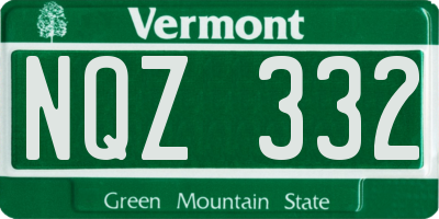 VT license plate NQZ332