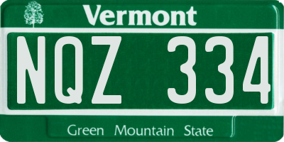 VT license plate NQZ334