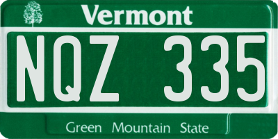 VT license plate NQZ335