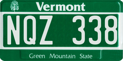 VT license plate NQZ338