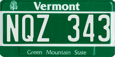 VT license plate NQZ343