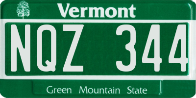 VT license plate NQZ344