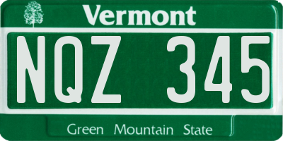VT license plate NQZ345