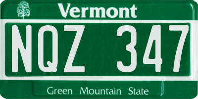 VT license plate NQZ347