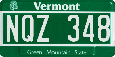 VT license plate NQZ348