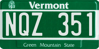 VT license plate NQZ351