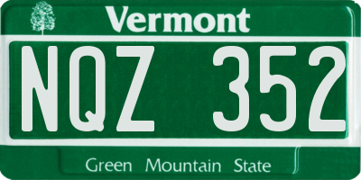 VT license plate NQZ352
