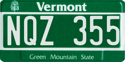 VT license plate NQZ355