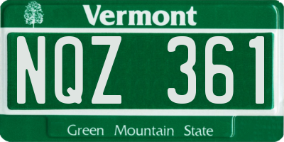 VT license plate NQZ361
