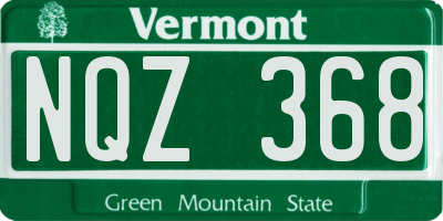 VT license plate NQZ368