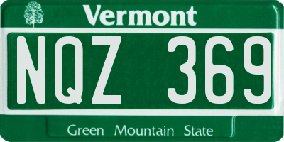 VT license plate NQZ369