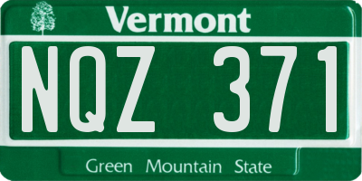 VT license plate NQZ371
