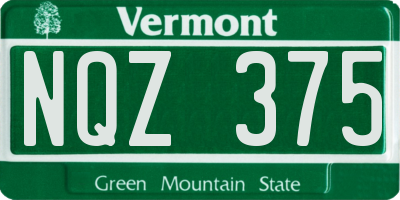 VT license plate NQZ375